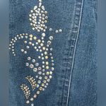 Blair  vintage stretch denim studded 2X plus ruffle cuff gem buttons denim jacket Photo 1