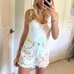 7 For All Mankind Embroidered Denim Shorts Photo 0