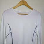 Zelos Seamed Long Sleeve Shirt-Small-White-Activewear-Thumb Hole-Contrast Stitch Photo 2