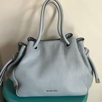 Michael Kors  Large Pebbled Leather Dalia Dusty Blue Tote Shoulder Bag Photo 0