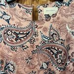 MELLODAY Layered Tiered Ruffle Chiffon Pink Paisley Lined Mini Dress Size XS Photo 3