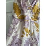 Monteau Womens Medium Purple Floral Slip Dress V Neck Smocked Midi Dress Satin Photo 2