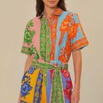 Farm Rio Mixed Lace Garden Scarves Romper Photo 2