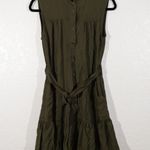 Banana Republic New Waimea Olive Flounce Hem Mini Shirt Dress Medium Photo 1