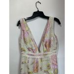 Dennis Basso  Metallic Floral Plunge Gown Maxi Dress Formal Runway Evening Sz S Photo 3