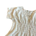 Madewell V-Neck Smocked-Waist Top Blouse Shirt Square Jacquard Print Size Small Photo 9