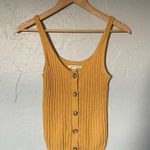 American Eagle Outfitters Mustard Yellow Fitted Ribbed Knit Sweater Tank Top XS Photo 0
