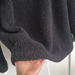 Zenana Outfitters Women's M 1/4 Zip Teddy Fleece Pullover Solid Black Comfy Cozy Lounge Photo 7