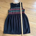 Love Reign Embroidered Babydoll Dress SZ S Black Boho Party Dress Sundress Summer LBD Knee Photo 7