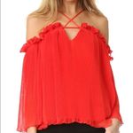 Alice McCALL Do You Mean Red Pleated Off the Shoulder Blouse 4 NWT Photo 2