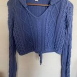 Aeropostale Hooded Cable Knit Cropped Sweater Crop Top Hoodie Size Small S Photo 0