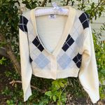 Princess Polly Cream Plaid Cardigan Photo 0