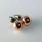 Rose Gold Colored Ball Stud Earrings Photo 0