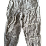 Flax  Women's Gray Linen Cropped Pants Photo 0