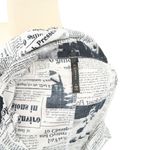 IC Collection by Connie K News Print Newspaper Chain Detail Button Front Dress L White Size L Photo 8