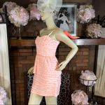 Alice + Olivia  PEACH AND CREAM TIERED TWEED MINI DRESS (6) Photo 2