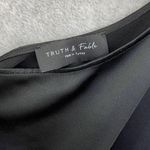 Truth & Fable Women's Formal Jumpsuit Solid Black Size Medium One Shoulder Photo 9