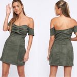 LIONESS  Win Some Lose Some Ruched Mini Dress in Moss Green XS Photo 1
