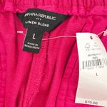 Banana Republic NEW NWT Linen Blend Pull-On Wide Leg Cropped Pants Large Pink Photo 3