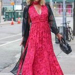 Alice + Olivia NEW NWT  Aggie Maxi Dress Bright Pink Multi Photo 0