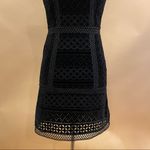 Topshop  Black Velvet Cutwork Lace Shift Mini Dress Size 2 Photo 7