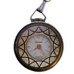 Vintage Lucerne Time Piece Pocket Watch Pendent Gold Tone Chain Necklace Photo 0