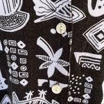 Vintage 80s 90d Koret novelty tribal kitschy print black and white button down M Size M Photo 4