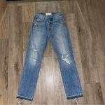 Mother SUPERIOR‎ Jeans Highwaisted Hiker Hover Undone Hem in On My Knees 25 Blue Photo 2