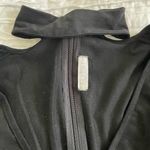 Blush Black Suede Long Sleeve High Neck Crop Top Photo 2