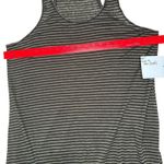 Eileen Fisher 100% Linen Midi Dress XL Black Gray Stripe Sleeveless Hi Low Hem Photo 7