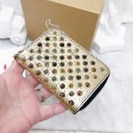Christian Louboutin Authentic RARE Metallic Tri Toned Compact Zip Card Wallet Photo 3