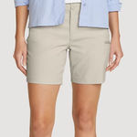 Eddie Bauer  Rainier shorts women rip stop size 16 light khaki NEW Photo 0
