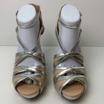 Shoedazzle  Silver & Tan Andrea Heeled Sandals Photo 1