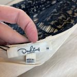 Darling London New Black Floral Lace Over Nude Lining Midi Dress A178 Size 14 Photo 3