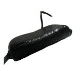 Whiting & Davis Black Leather Black Brass Circle Flat Mesh Crossbody Bag Photo 3