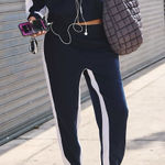 Free People Movement Play Maker Jogger Track Pants Sz L Navy White Photo 0