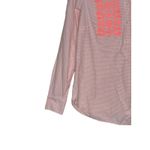 J.Crew Women's Top Shirt Embroidered Striped Long Cuffed Sleeve Button Pink XS Orange Photo 2