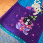 Heirloom Collwctible Christmas Cats holiday zip front Cardigan XL sequins Purple Photo 2