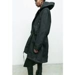 Nicholas K x Free People Byard Trench Coat with Waxed Cotton Size XS Like New Blue Photo 9