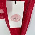 NWT Red Shimmer Crystal Sky Long Sleeve Crop Size L Party Glamour Size L Photo 13