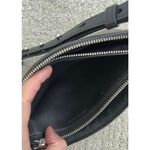 ALLSAINTS Captain Zip Leather Crossbody Bag BLACK SILVER HARDWARE Photo 7