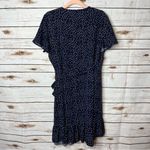 Amazon 🎈Navy/White Polka Dot Wrap Mini Dress  Size L Photo 4
