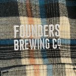 Burnside Embroidery “Founders Brewing Co” Plaid Long Sleeves Flannel Shirt SZ L Photo 1