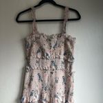Saylor  Althea pink floral smocked midi dress size medium baby shower wedding Photo 9