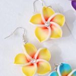 Tropical‎ Floral Earrings Yellow Photo 6