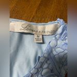 Lovers + Friends  Caspian Crystal Blue Shift Dress Embroidery Lace Hi-neck Size M Photo 7