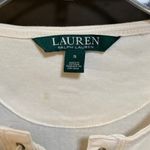 Ralph Lauren Lauren - Cream Lace Up Stretch Long Sleeve Top Photo 2
