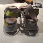 Sorel  Grey Chunky Wedge Sandals Leather Footwear Photo 2