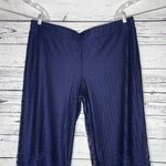 Isaac Mizrahi Live! Size XLP Navy Blue Lace Overlay Wide Leg Pull-On Pants Photo 1
