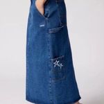 Obey  Juniper Embroidered Denim 90s Y2K Midi Skirt 30/large Photo 2